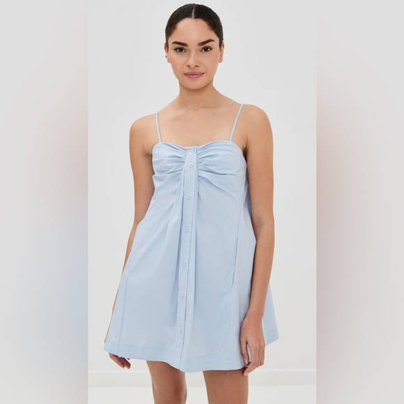 S SIMKHAI Kendall Twisted Button Front Dress in Periwinkle Sky